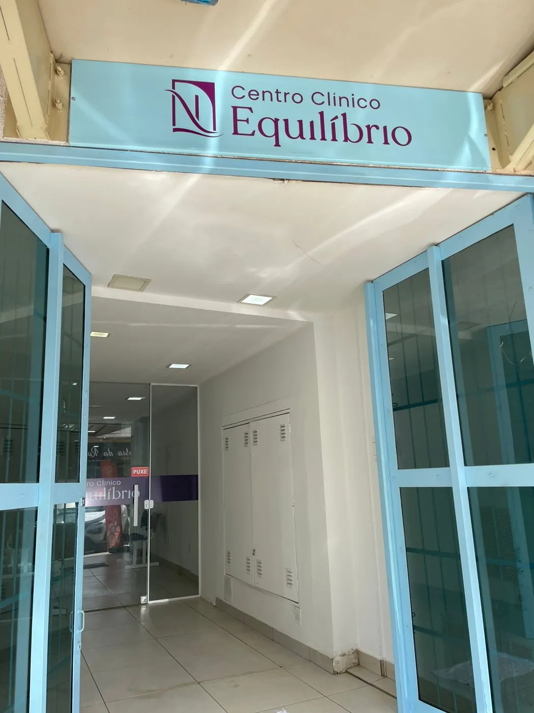 Entrada do Centro Clínico Equilíbrio em Vicente Pires